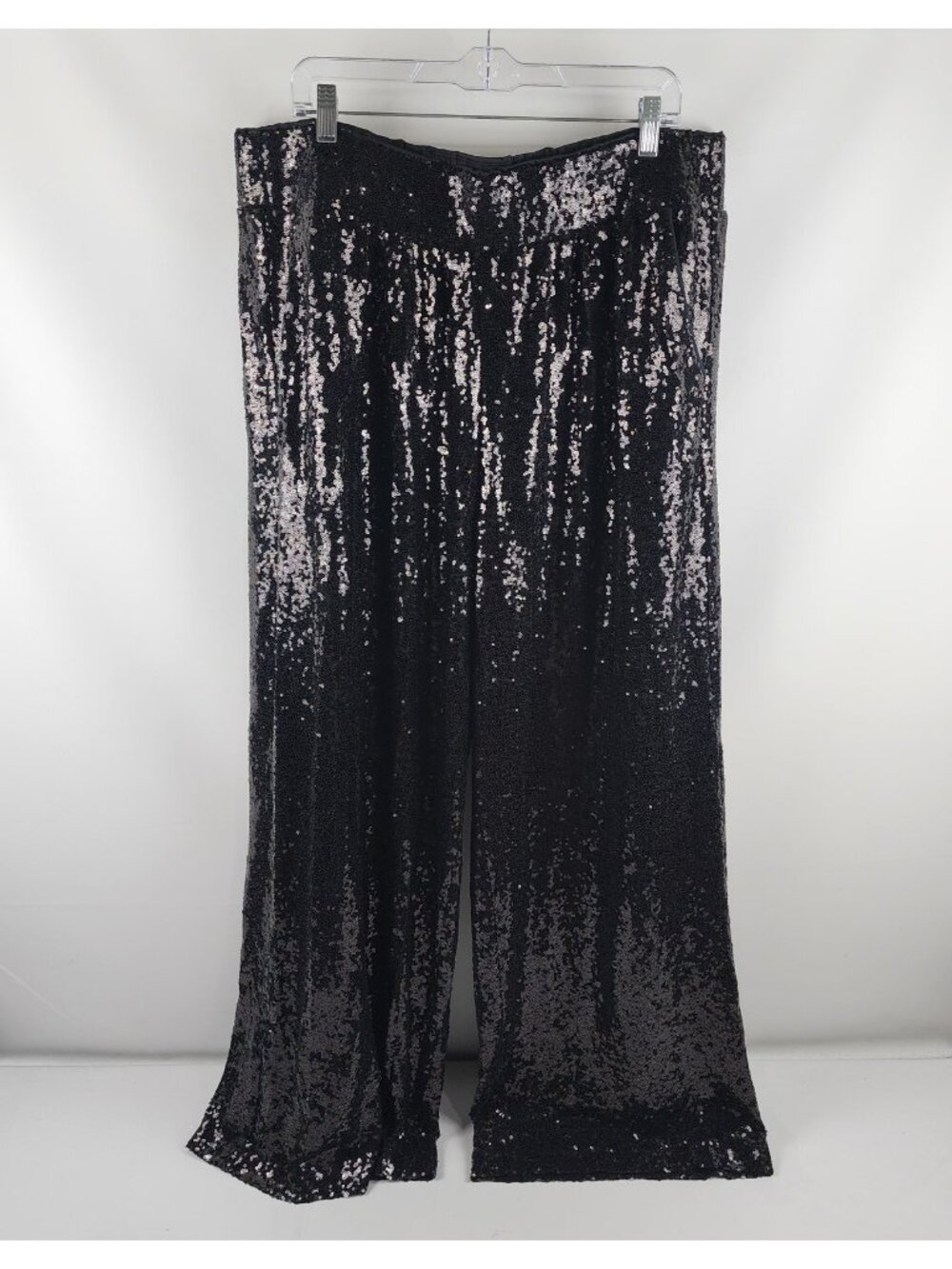 Lane Bryant Pants Womens 20 Black Wide Leg Sequin Bling Lined Pant (38x30) NWT